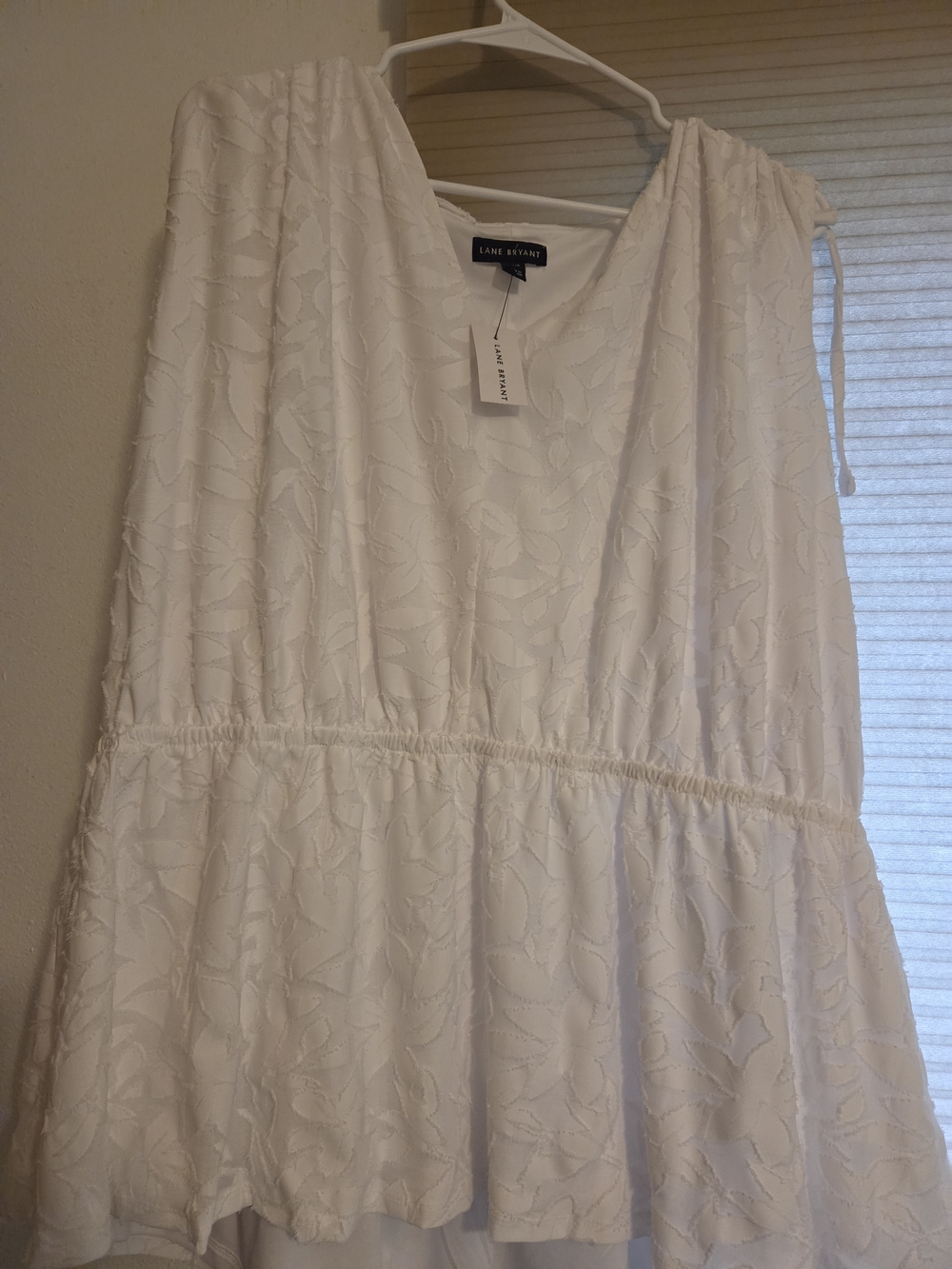 Lane Bryant White Strapless Textured Peplum Dress